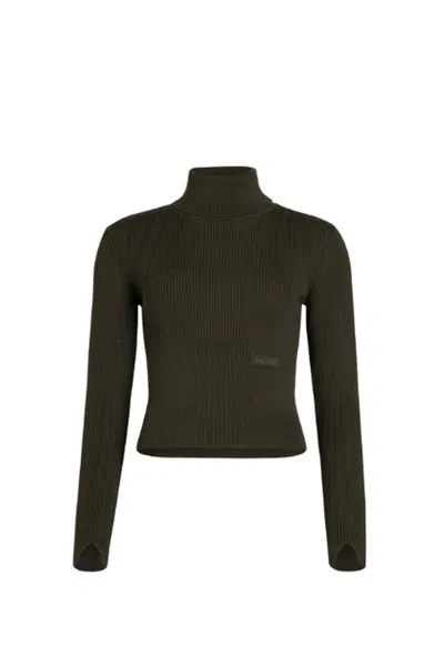 Patou Ribbed Roll-neck Sweater In Green