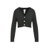 Patou Cropped Knit Cardigan In Green