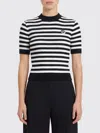 Patou Cotton Sweater With Striped Pattern In Black