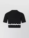 Patou Wave Short-sleeved Cropped Jumper
