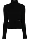 Patou Ribbed Roll-neck Sweater In Black