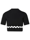 Patou Wave Cropped Sweater In Black