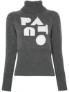Patou Cashmere Blend Jumper Logo Inlay In Grey