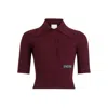 Patou Logo-patch Polo Top In Red