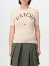 Patou Logo Jacquard Wool-blend Crop Top In Beige