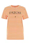 Patou Logo-emblazoned Cotton T-shirt With Bold Stripes In Stripped