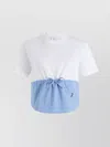 Patou Drawsgtring Waist Panelled T-shirt Clothing In White