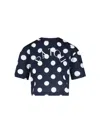 Patou Bow Detail Cropped Top With Polka Dots In Blue