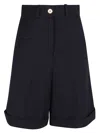 Patou Tailored Black Bermudas With Rolled Cuffs