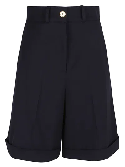 Patou Tailored Black Bermudas With Rolled Cuffs