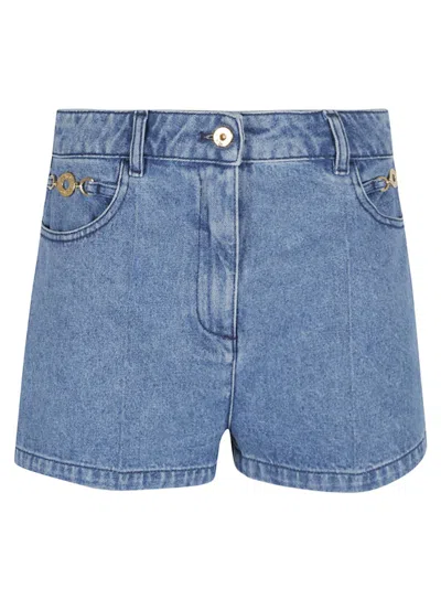 PATOU PATOU TAILORED BLUE BERMUDAS WITH DENIM DESIGN