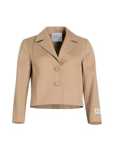 Patou Tailored Cotton Blazer In Beige
