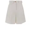 Patou White Gabardine Bermuda Shorts In White