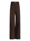Patou Tailored Gold-button Trousers In Brown