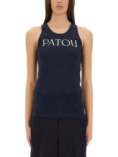 Patou Tank Top With Logo In Black