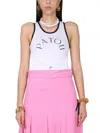 Patou Logo Racerback Sleeveless Tank Top In White
