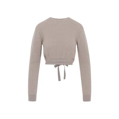 Patou Taupe Curve Link Cropped Jumper In Nude & Neutrals