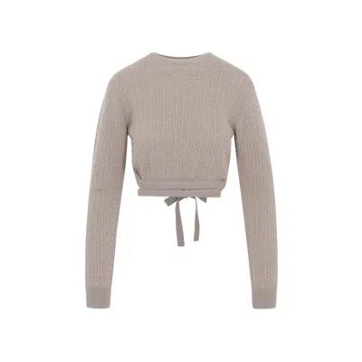 PATOU PATOU TAUPE CURVE LINK CROPPED JUMPER