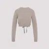 Patou Cable-knit Cropped Sweater In Wool And Cashmere In Nude & Neutrals