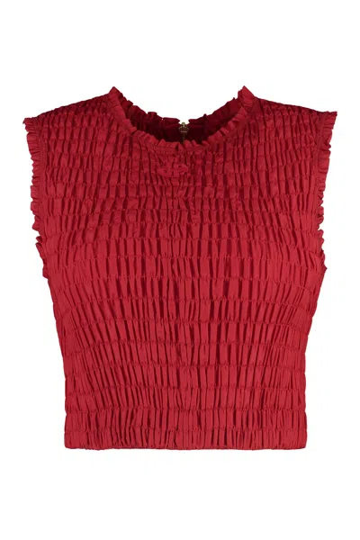 Patou Technical Fabric Crop Top In Red