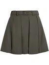 Patou Technical-wool Pleated Mini Skirt In Green