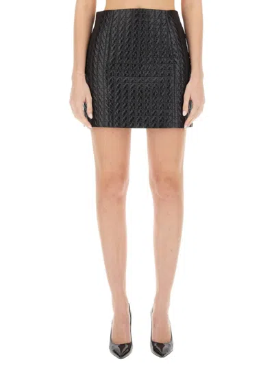 Patou Textured Black Mini Skirt With Fitted Silhouette