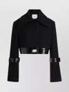 Patou Cropped Lock Jacket In Sustainable Wool Blend In Black