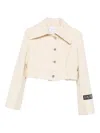 Patou Textured Cropped Jacket In Neutral