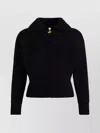 Patou Textured Fabric Jacket High Collar In Black