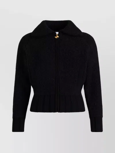 PATOU TEXTURED FABRIC JACKET HIGH COLLAR