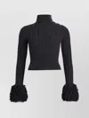 Patou Sweater With Fringes In Wool And Cashmere In Black