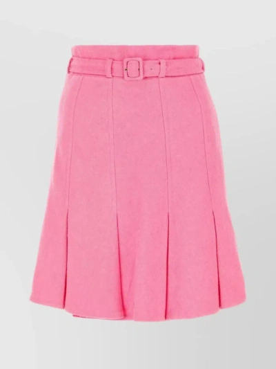 Patou Belted High-waisted Skirt In Pink