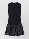Patou Textured Sleeveless Dress Drop Waist In Black