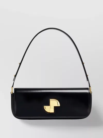 PATOU THE LOCK LEATHER SHOULDER BAG