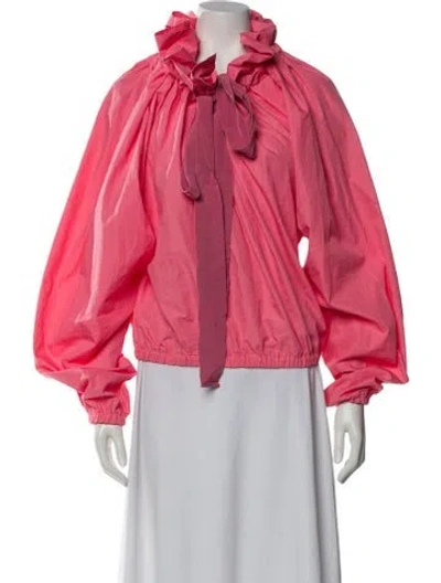 Pre-owned Patou Tie Neck Long Sleeve Blouse In Pink