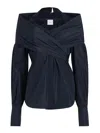 Patou Of Shoulder Top In Dark Blue