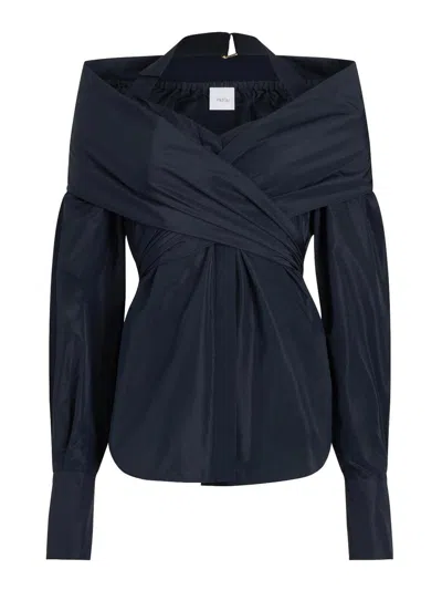 Patou Of Shoulder Top In Dark Blue