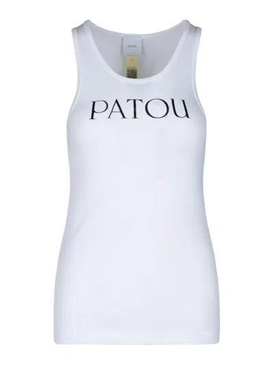 PATOU WHITE COTTON TANK TOP 