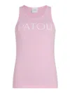 Patou Ribbed Sleeveless Scoop Neck Top In Pink