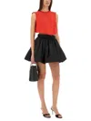 Patou Bow-detail Open-back Faille Crop Top In Red