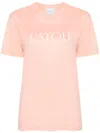 Patou Logo-jacquard Knitted T-shirt In Apricot