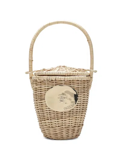 Patou Top-handle Bucket Bag In Blue