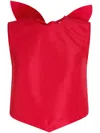 Patou Bow-detail Open-back Faille Crop Top
