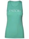 Patou Light Blue Cotton Tank Top In Mint Green