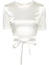 Patou Open-back Satin T-shirt In White