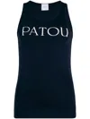 Patou Tank Top With Logo In Navy/black
