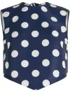 Patou Polka-dot Open-back Faille Crop Top In Navy/dots