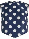 Patou Polka-dot Open-back Faille Crop Top In Navy/dots
