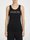 Patou Modern Sleeveless Scoop Neck Tank Top In Black