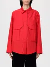 Patou Organic Cotton Poplin Cargo Blouse In Red